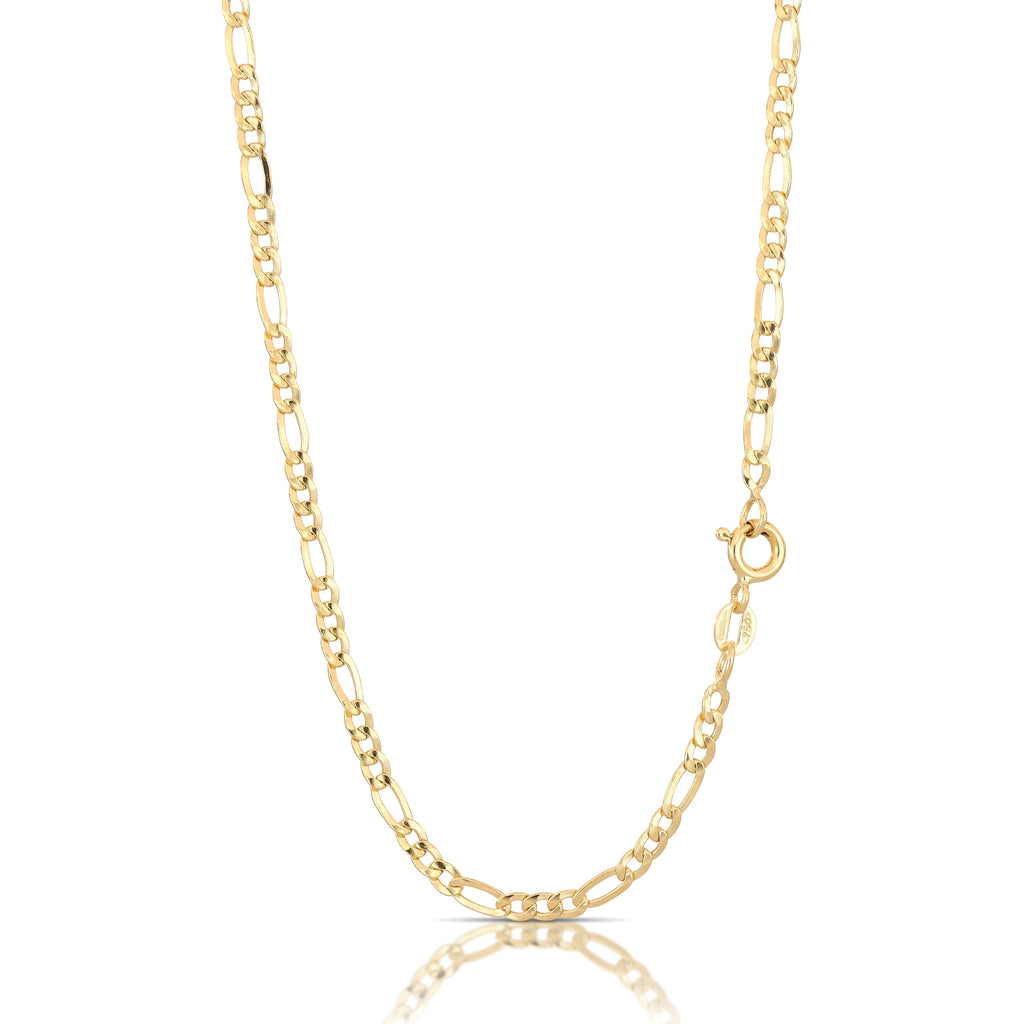 Catena figaro 3+1 oro giallo 18kt 3mm 50cm inclusa