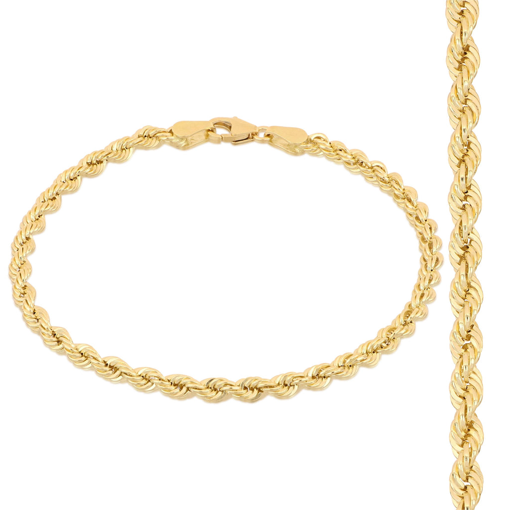 Bracciale fune oro giallo 18kt 3,2mm 19cm