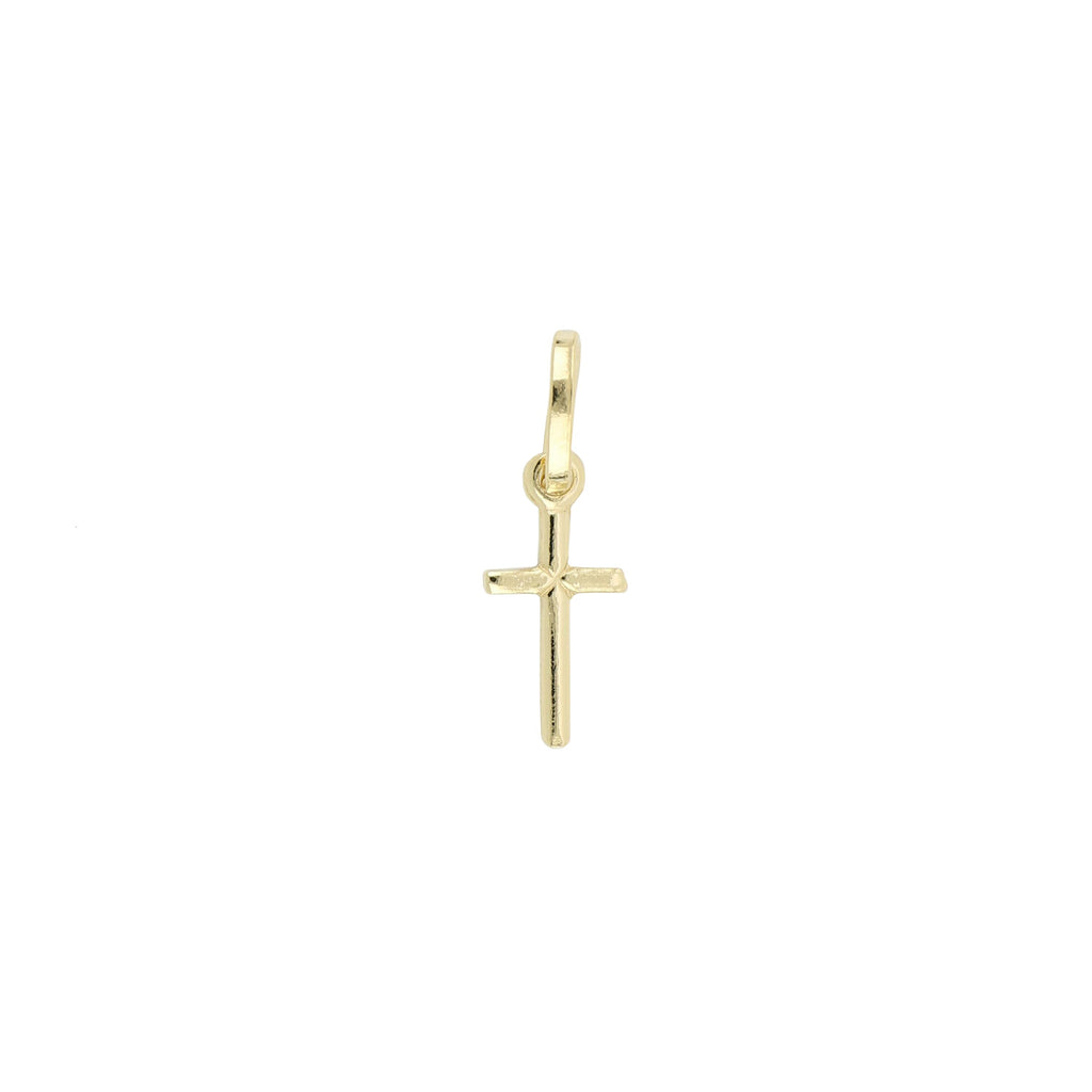 Croce piena con catena fune 1,6mm 40cm, oro 18kt 0,6x1cm
