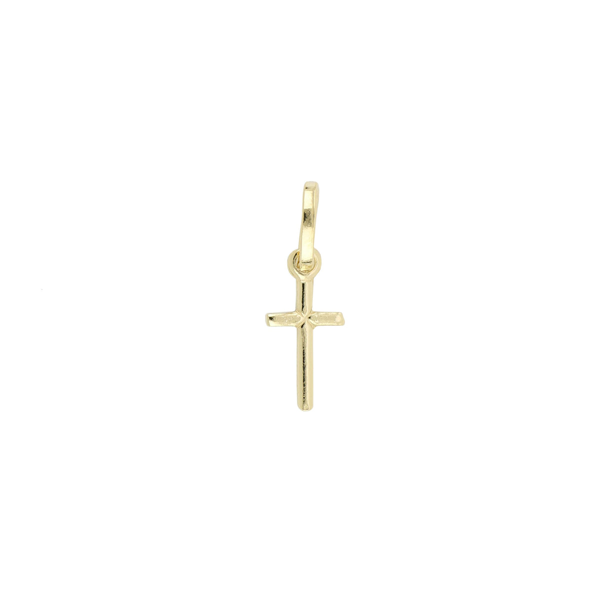 Croce piena con catena fune 1,6mm 40cm, oro 18kt 0,6x1cm