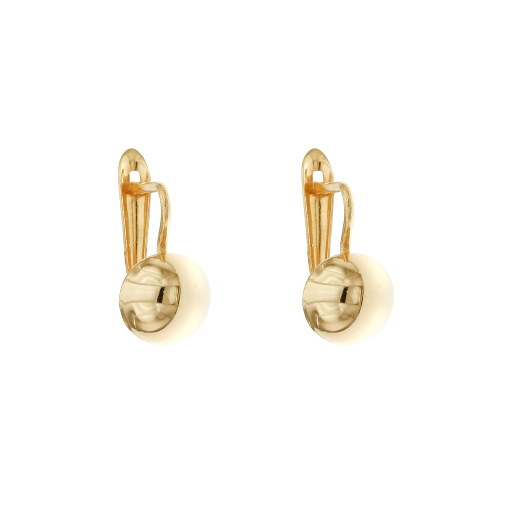 Orecchini mezza sfera lucida oro 18kt 8mm