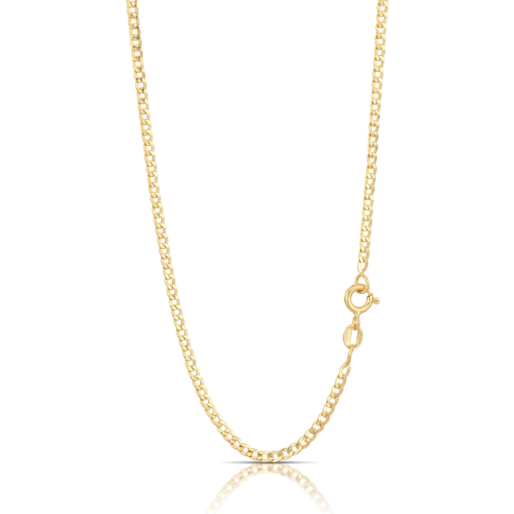 Catena grumetta piatta vuota oro giallo 18kt 2mm