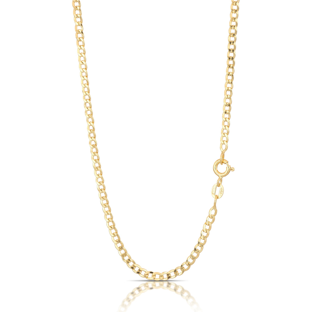 Catena grumetta piatta vuota oro giallo 18kt 3mm