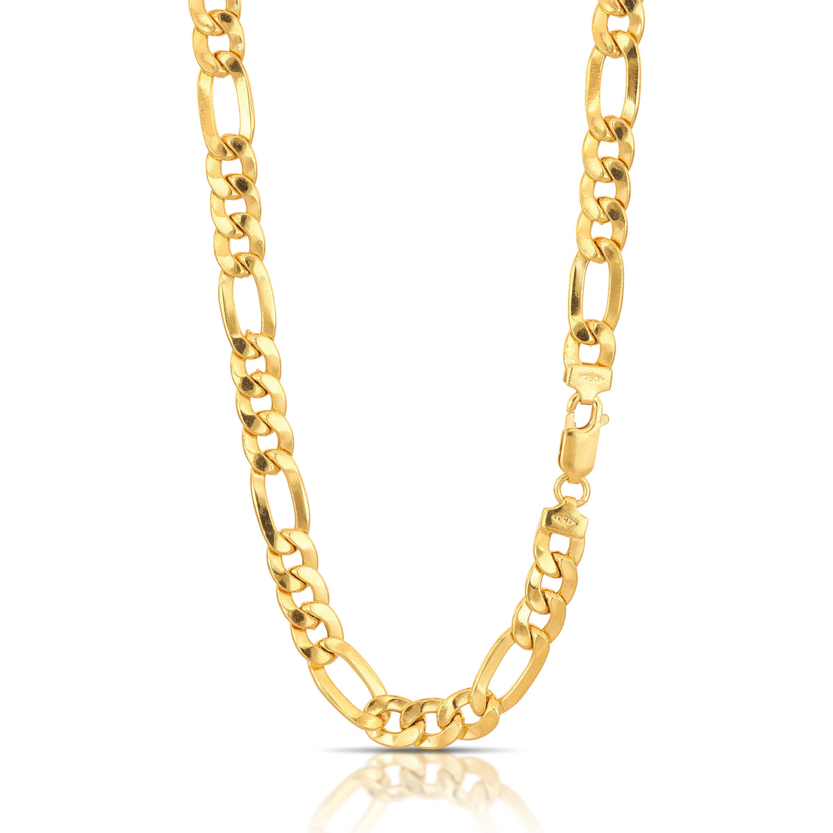 Catena figaro 3+1 vuota oro giallo 18kt 6,5mm 60cm