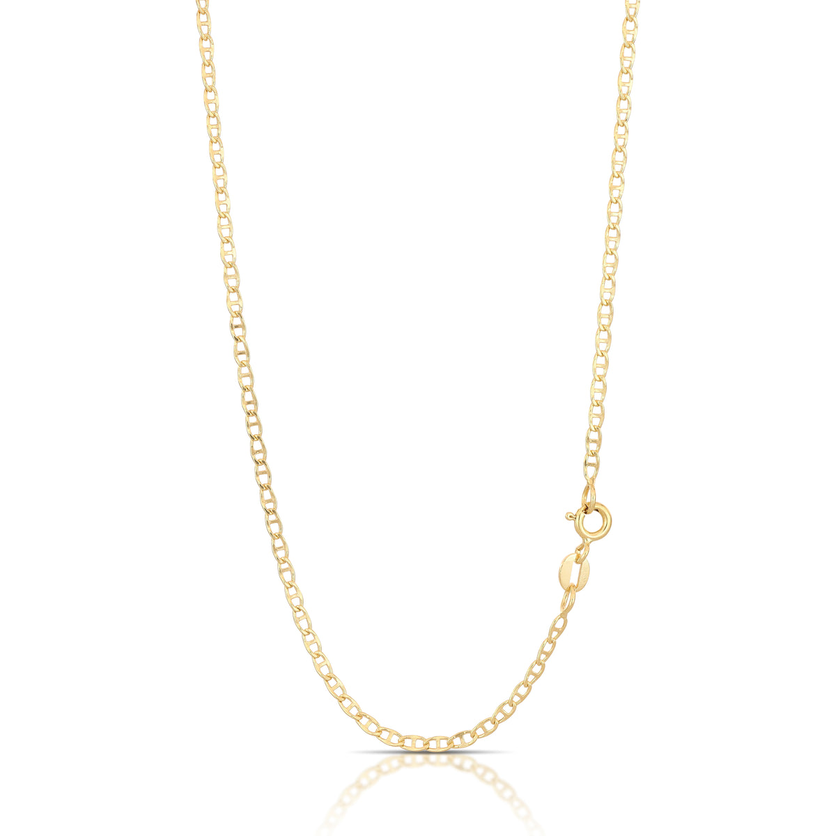 Catena traversino vuota oro giallo 18kt 2mm 60cm