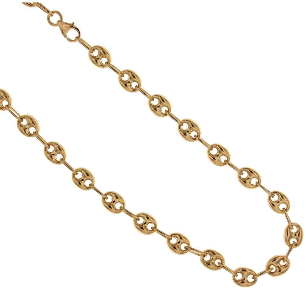 Catena maglia marina vuota oro giallo 18kt 5mm 60cm