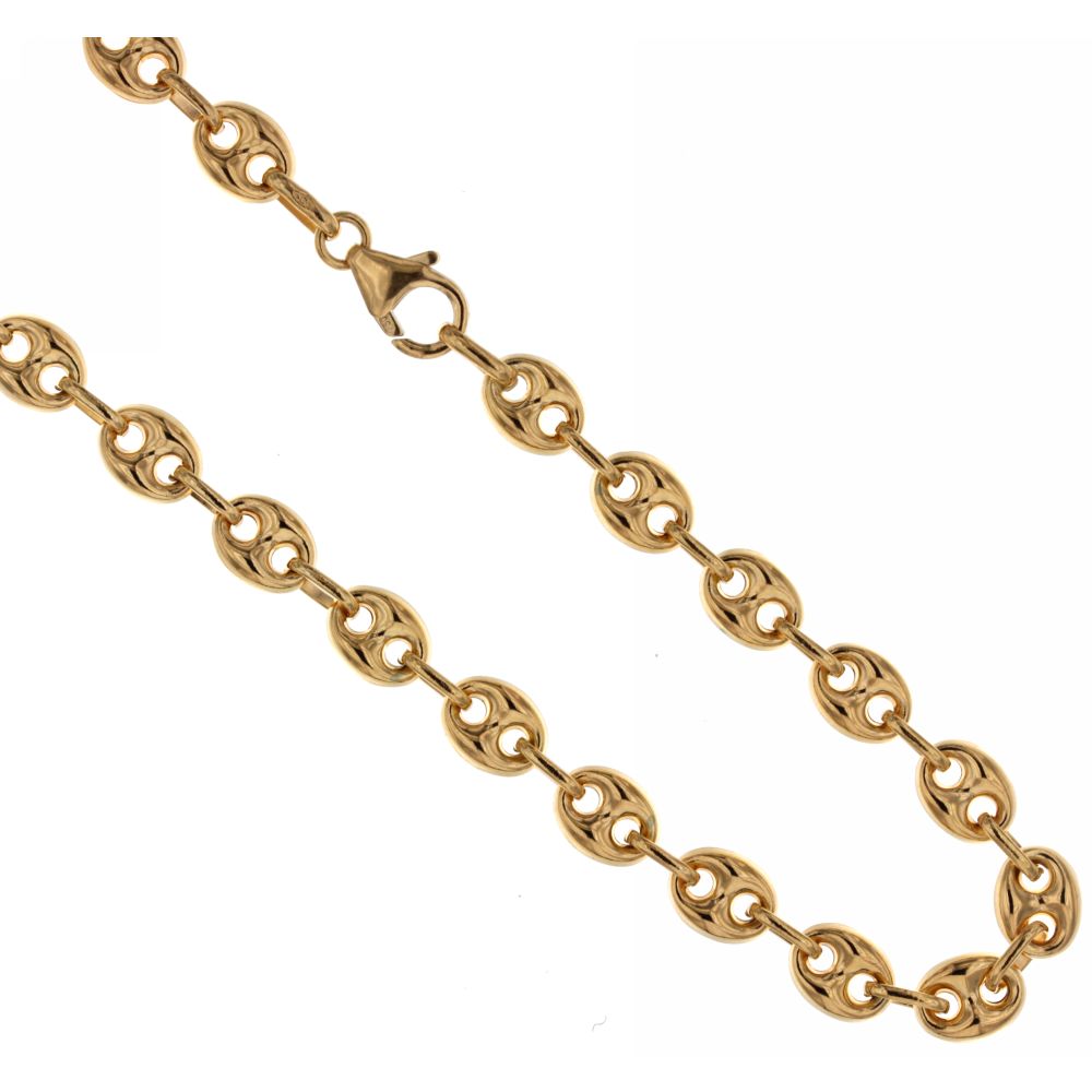 Catena maglia marina vuota oro giallo 18kt 6mm