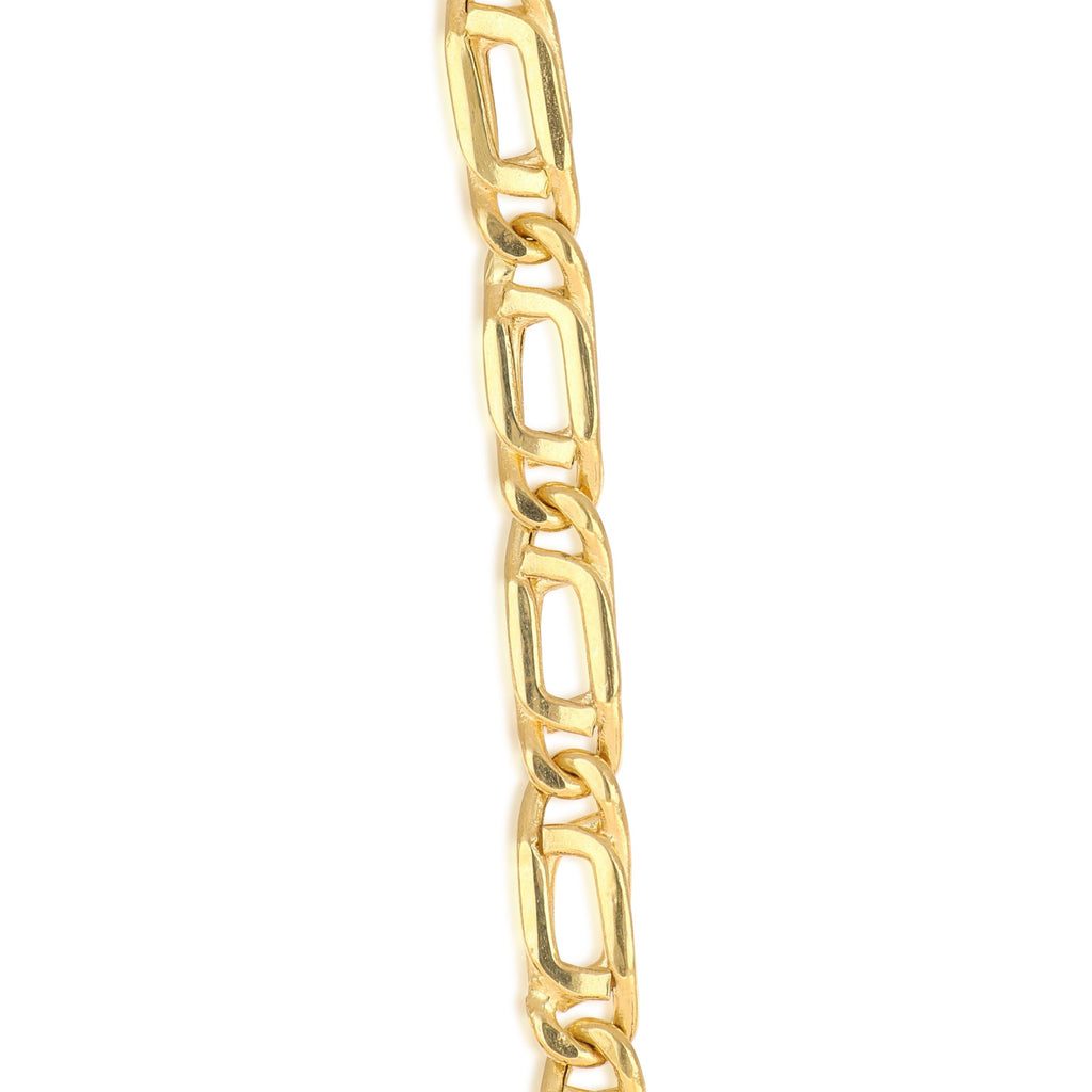 Pulsera ojo de perdiz hueca en oro amarillo 18k – 5 mm, 21 cm