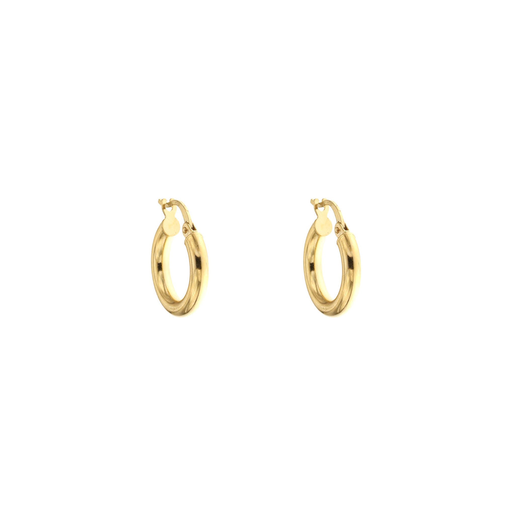 Orecchini a cerchio canna tonda 3mm oro giallo 18kt Ø 1cm