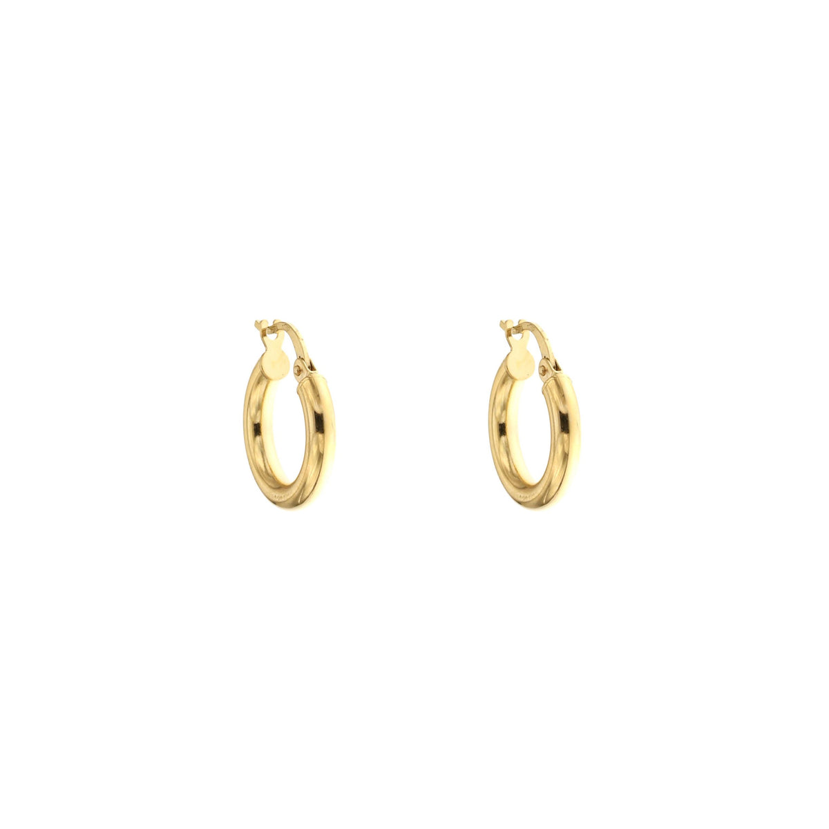 Orecchini a cerchio canna tonda 3mm oro giallo 18kt Ø 1cm