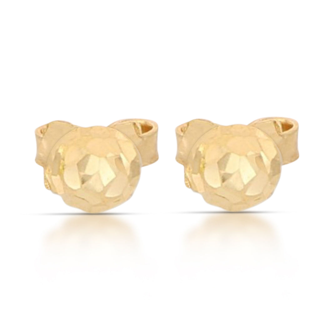 Orecchini sfera sfaccettata oro 18kt 4,5mm