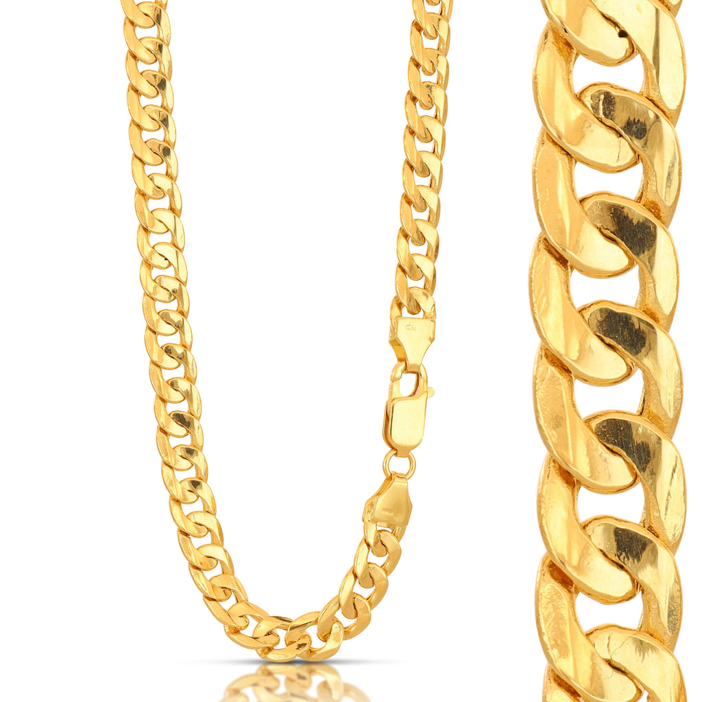 Catena grumetta piatta vuota oro giallo 18kt 7mm