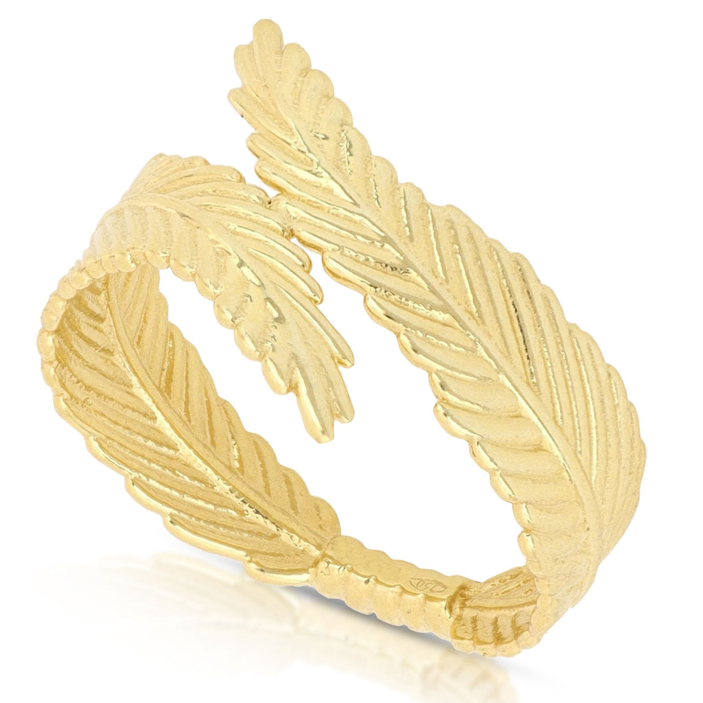 Anello con foglioline oro giallo 18kt