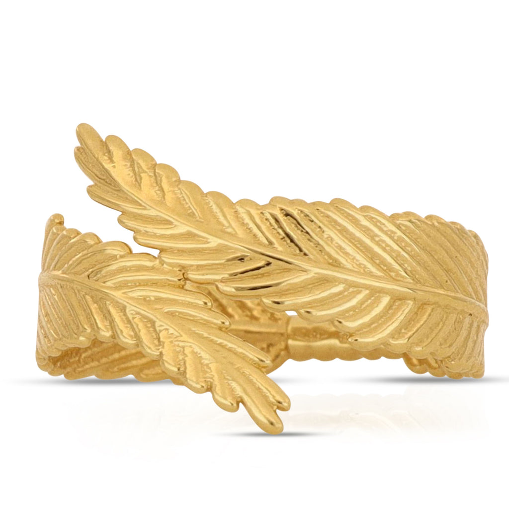 Anello con foglioline oro giallo 18kt