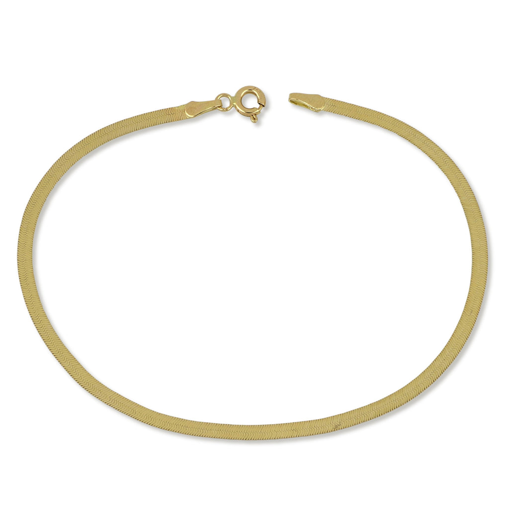 Flat Link Bracelet in 18k Italian Yellow Gold, Solid – 2mm, 19cm / 7.5in