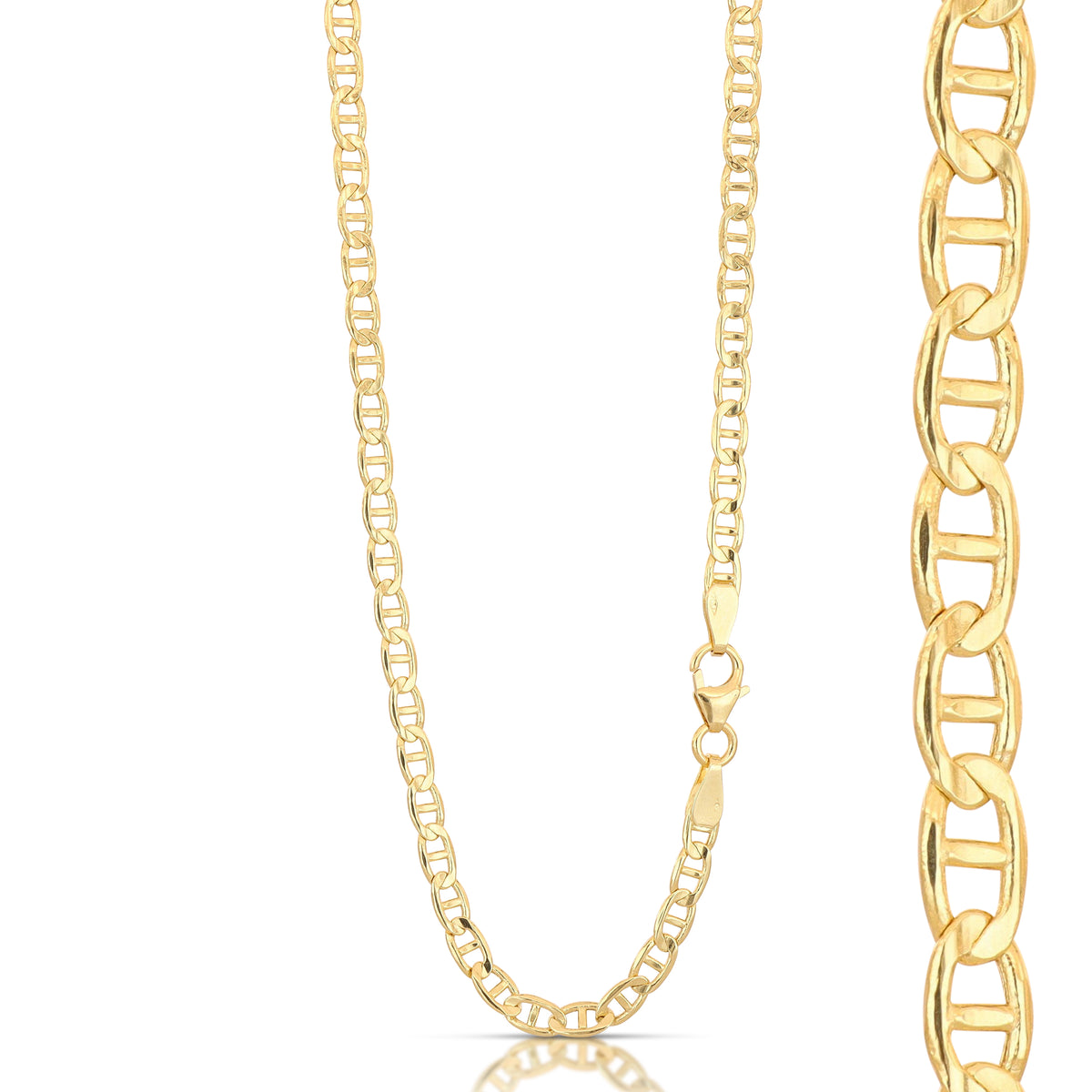 Catena traversino vuota oro giallo 18kt 3,4mm