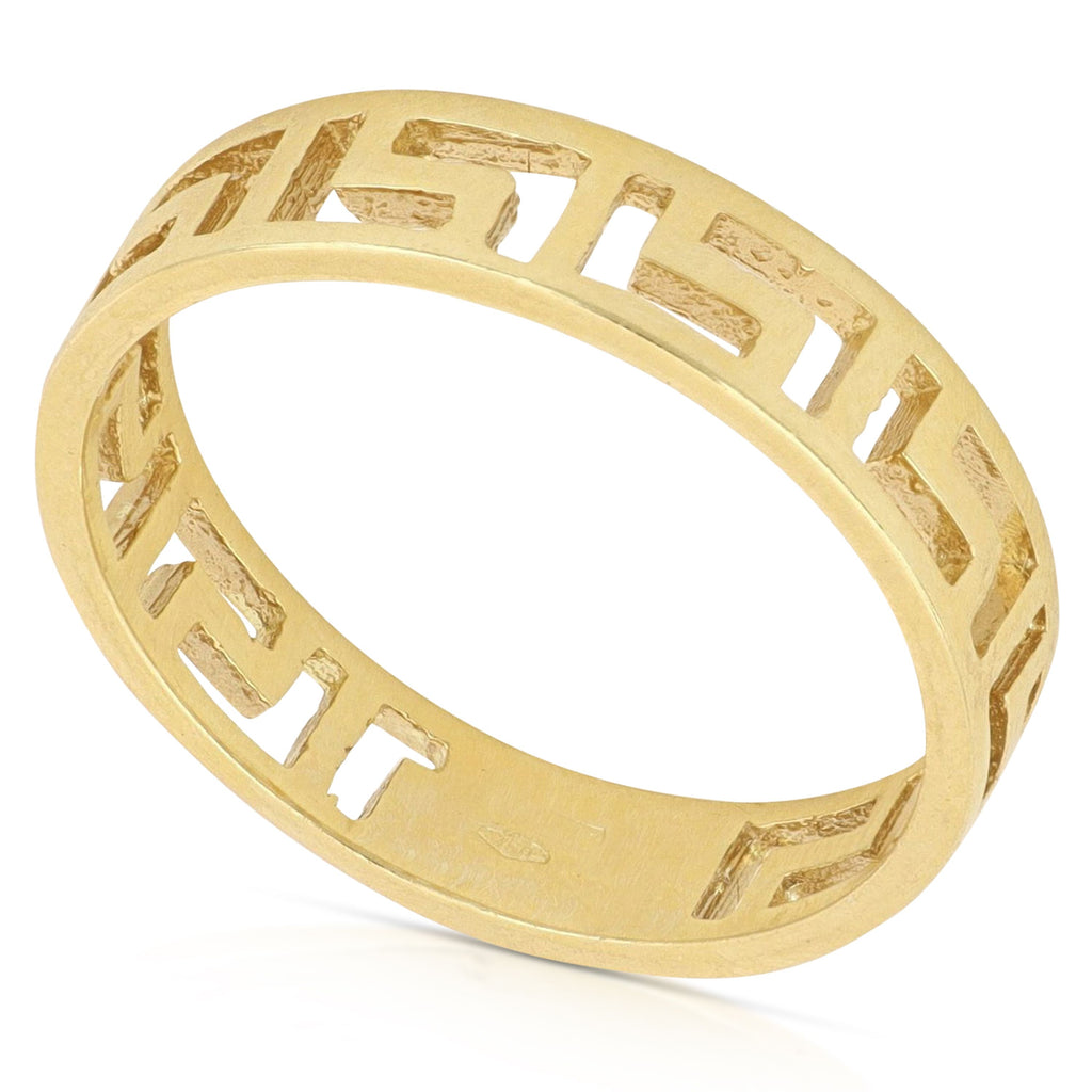 Greek Key Ring in 18k Italian Yellow Gold