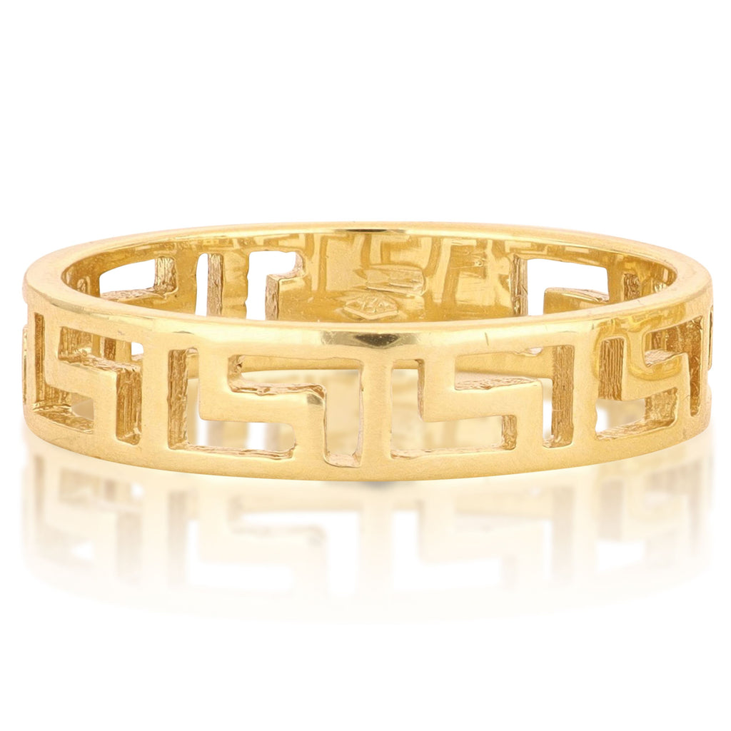 Greek Key Ring in 18k Italian Yellow Gold