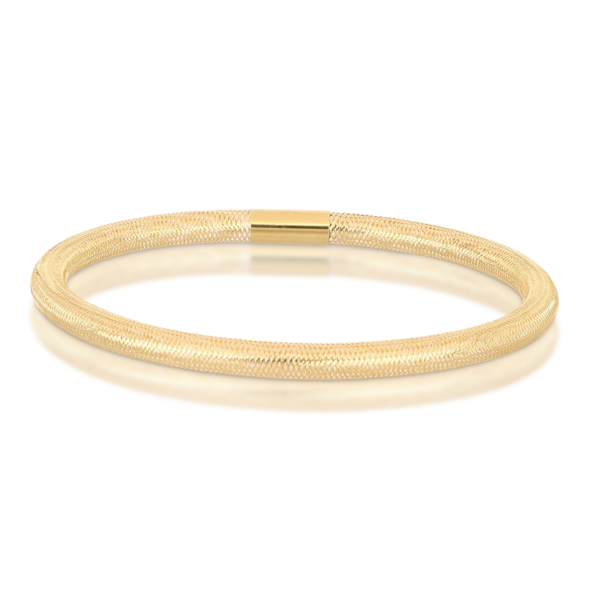 Bracciale elastico maglie vuote oro giallo 18kt 4,5mm Ø 6,5cm