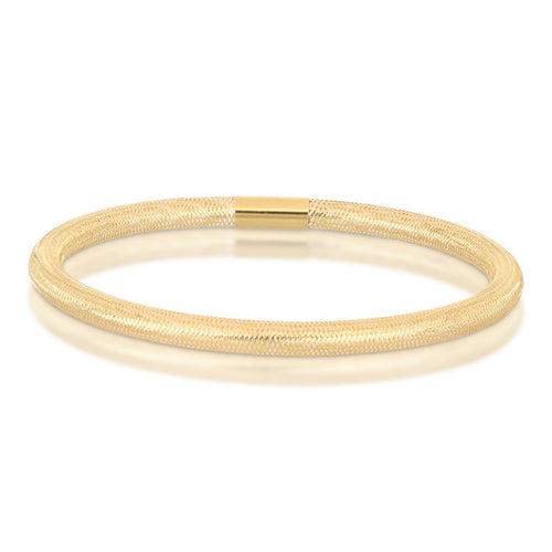 Bracciale elastico maglie vuote oro giallo 18kt 4,5mm Ø 6,5cm