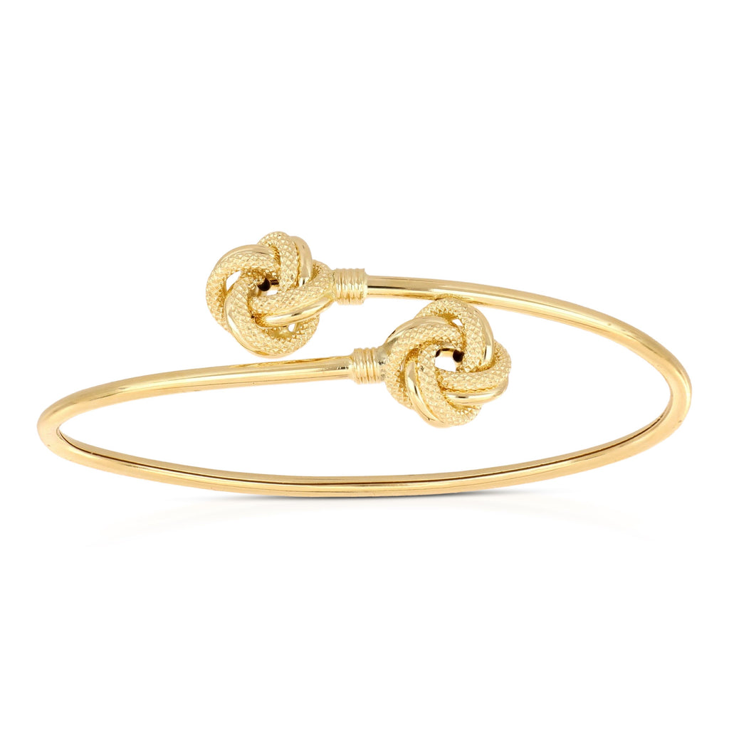 Love Knot Bangle in 18k Italian Yellow Gold – 6cm inner diameter