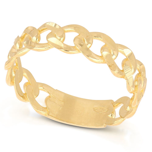 Anillo calado y martillado en oro amarillo 18k