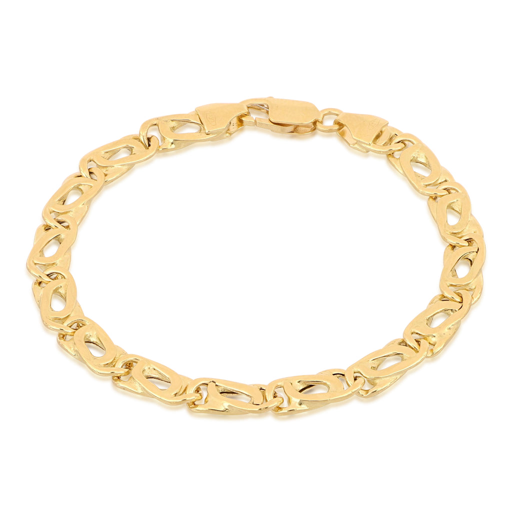 Bracciale occhio di pernice vuoto oro giallo 18kt 7,4mm 21cm