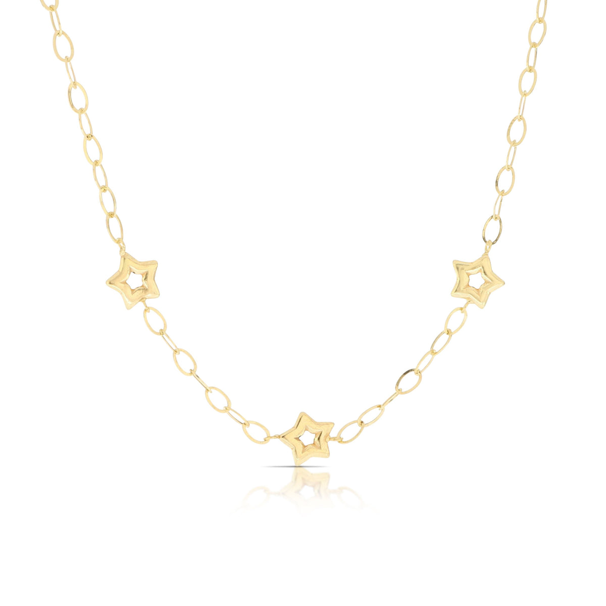 Girocollo stelle scatolate Leggerezza oro giallo 18kt 45cm