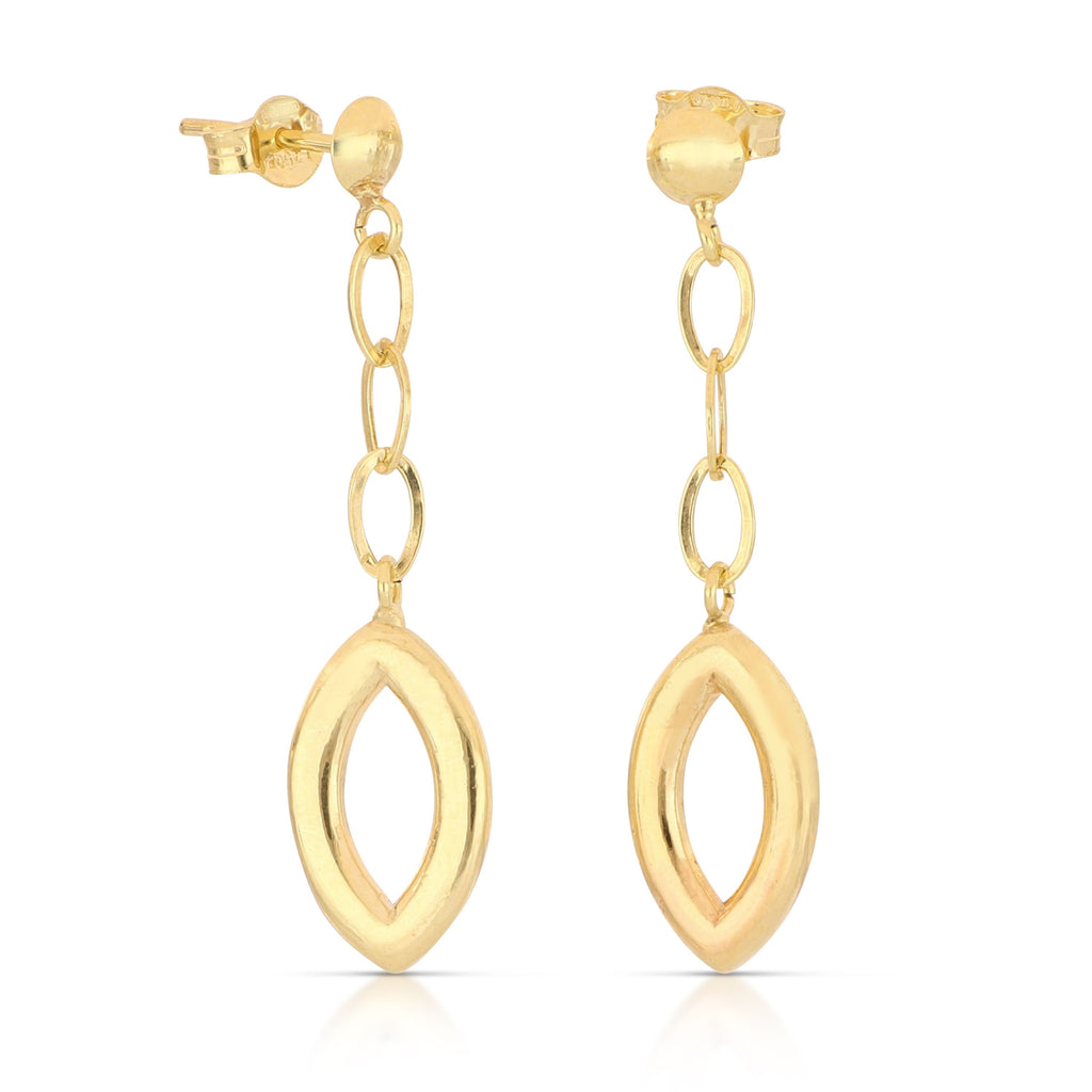 Orecchini pendenti con ovali oro 18kt 0,85x3,6cm