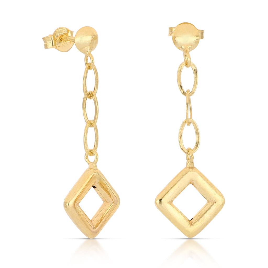 Orecchini pendenti con rombi oro 18kt 1,1x3,2cm