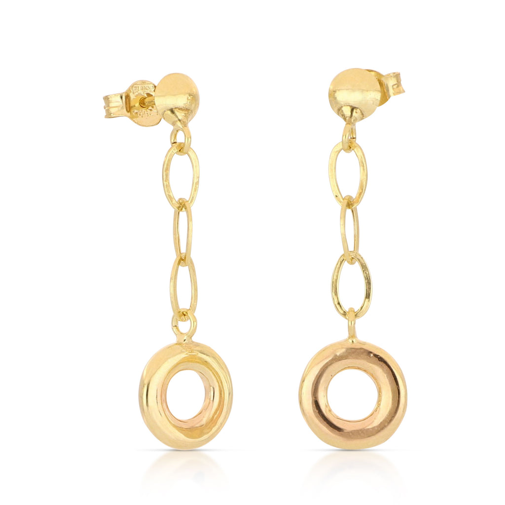 Orecchini pendenti con cerchi oro 18kt 0,85x2,9cm