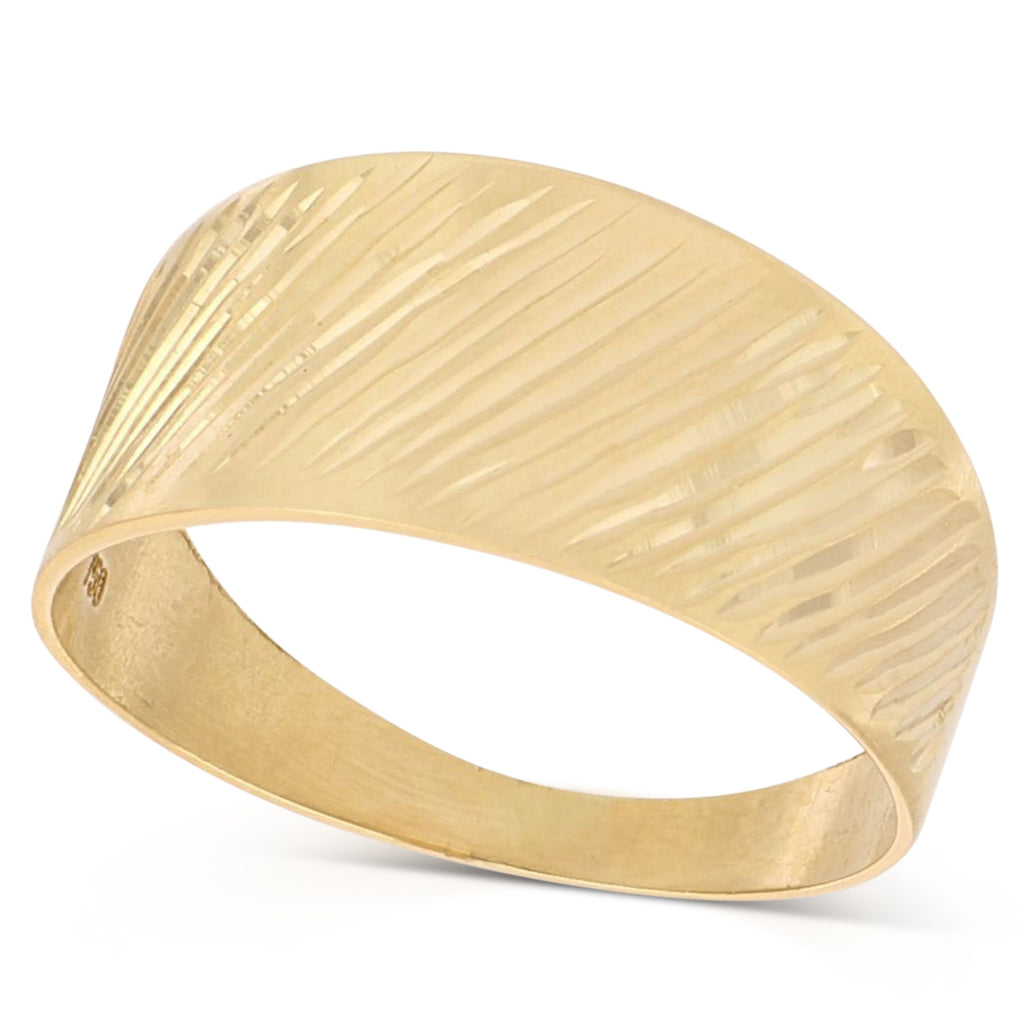 Thin Diamond-Cut Band Ring in 18k Italian Yellow Gold