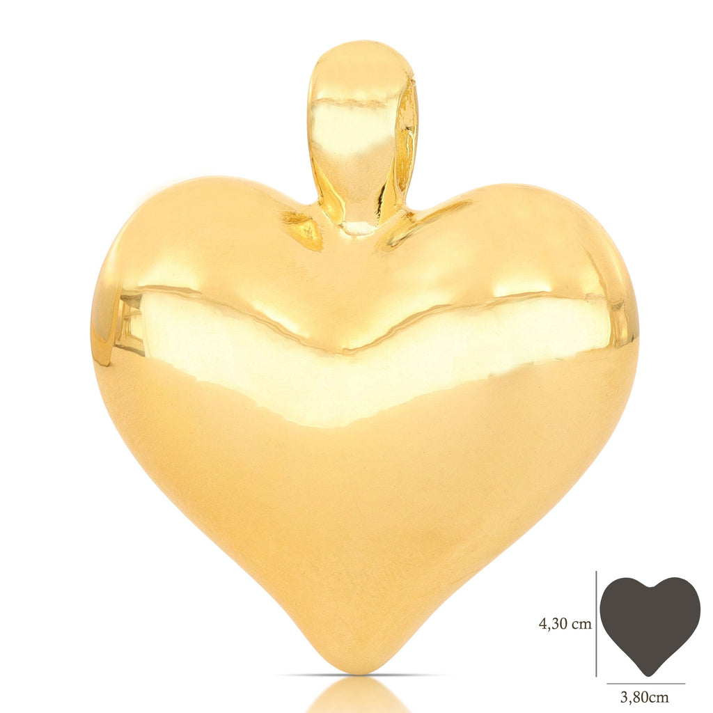 Pendente cuore elettroformato oro giallo 18kt 3,8x4,3cm