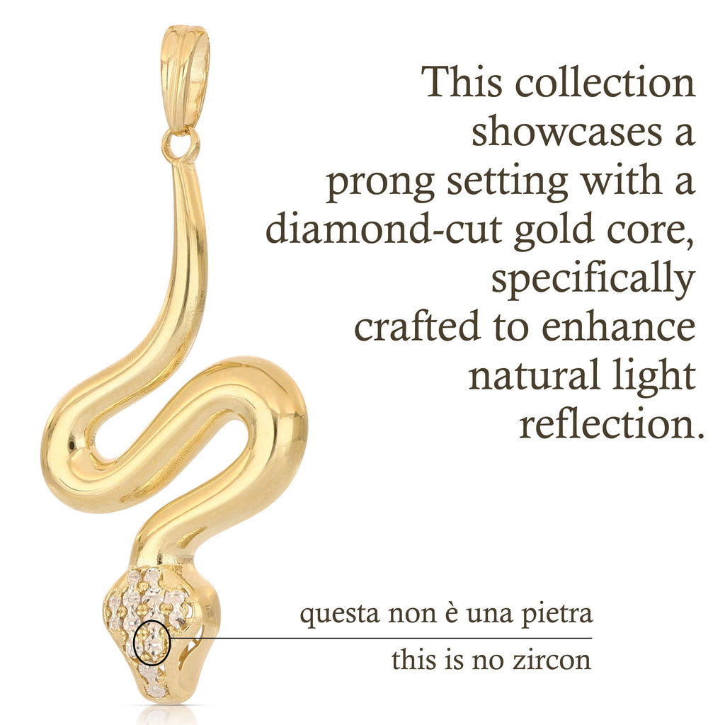 Colgante serpiente en oro bicolor 18k – 2,2x4,4 cm