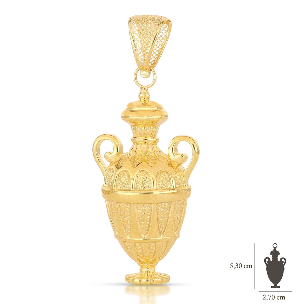 Colgante ánfora en oro amarillo 18k – 2,7x5,3 cm
