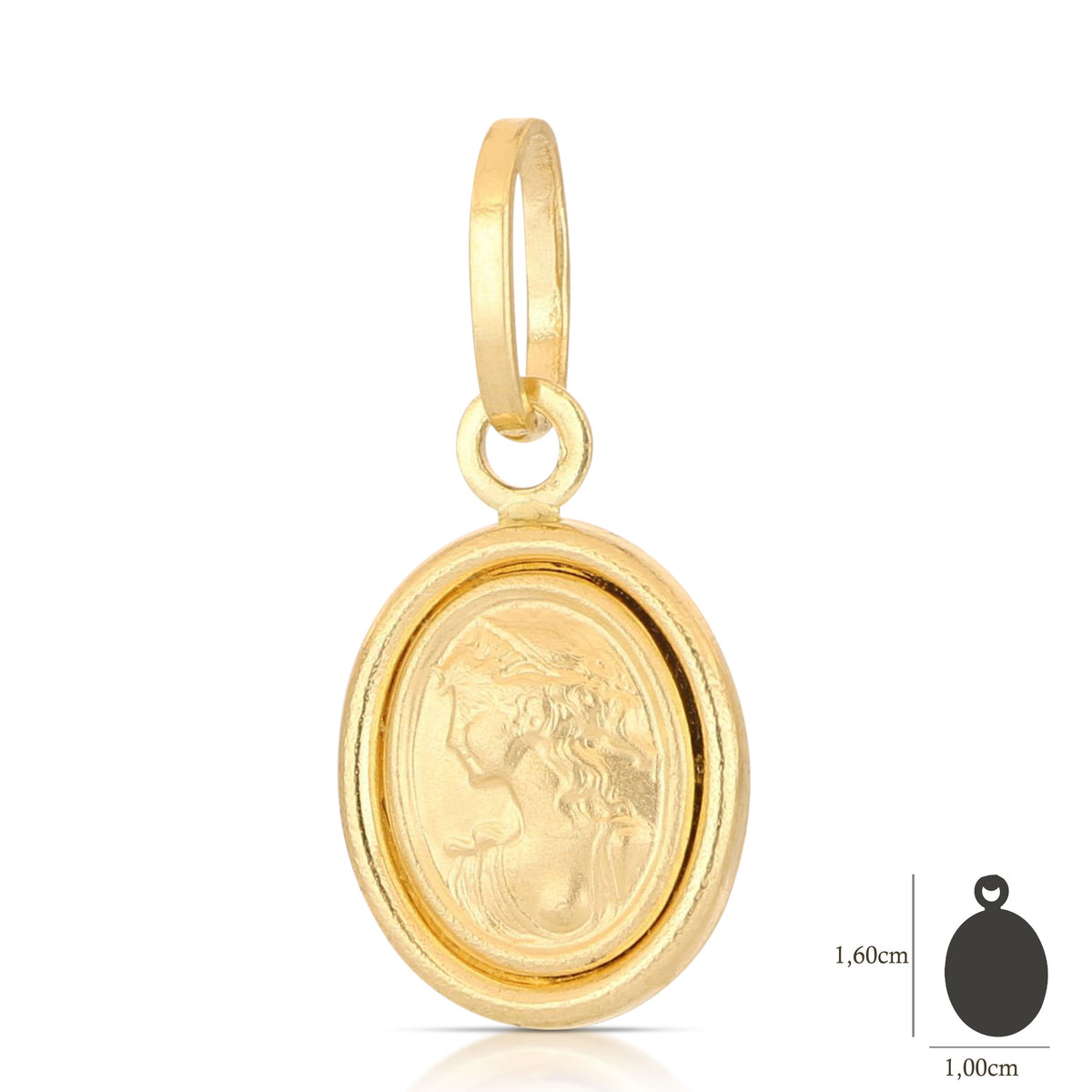 Colgante Diosa en oro amarillo 18k – 1x1,6 cm