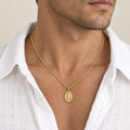 Ciondolo Madonna Miracolosa mis. 6 con catena fune 2,1mm 50cm, oro 18kt 1,3x1,7cm