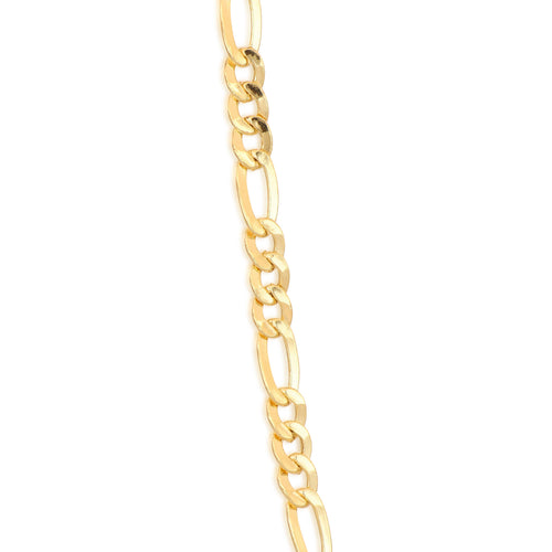 Bracciale figaro 3+1 vuoto oro giallo 18kt 3,5mm 20cm