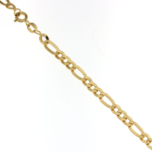 Bracciale figaro 3+1 vuoto oro giallo 18kt 4mm 20cm