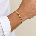 Bracciale figaro 3+1 vuoto pesante oro giallo 18kt 6mm 20cm indossato