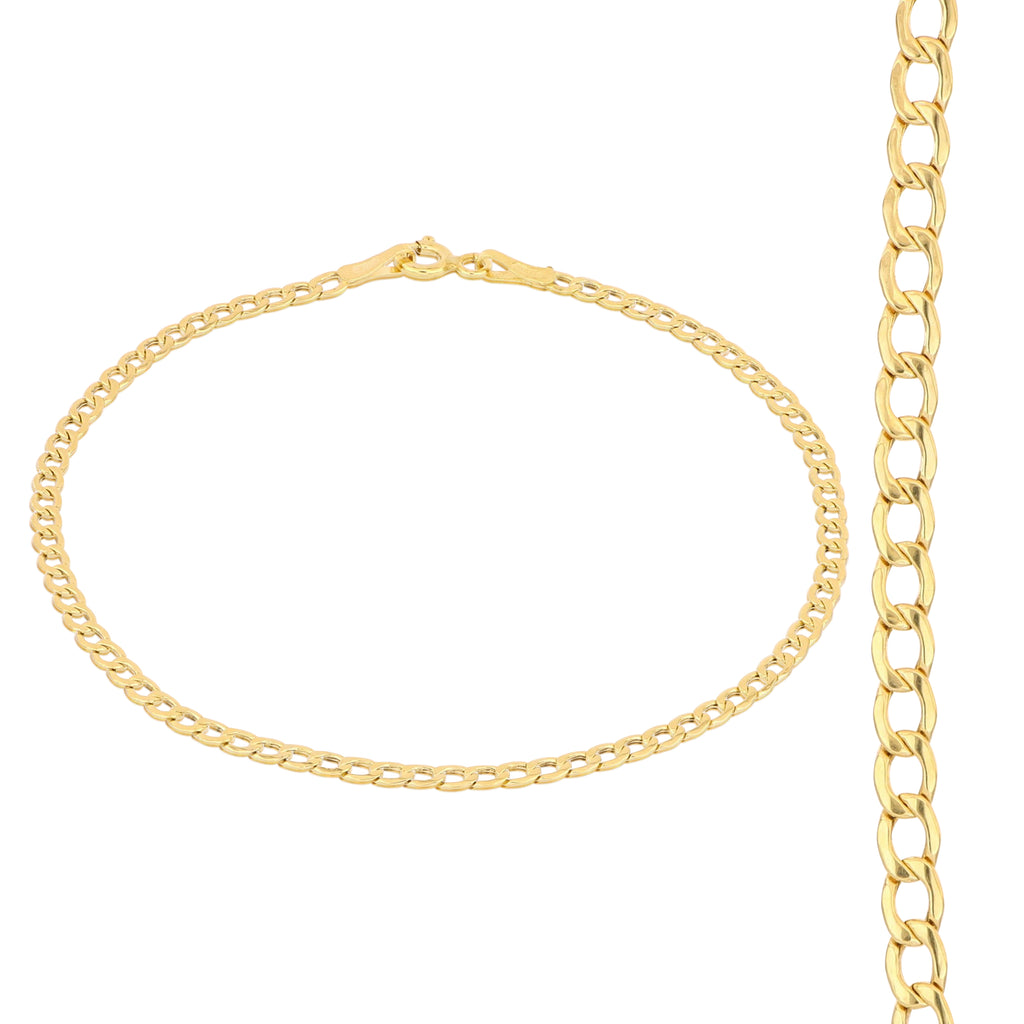 Bracciale grumetta vuoto oro giallo 18kt 2,5mm 20cm