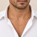 Catena maglia marina vuota oro giallo 18kt 3,5mm 50cm indossata