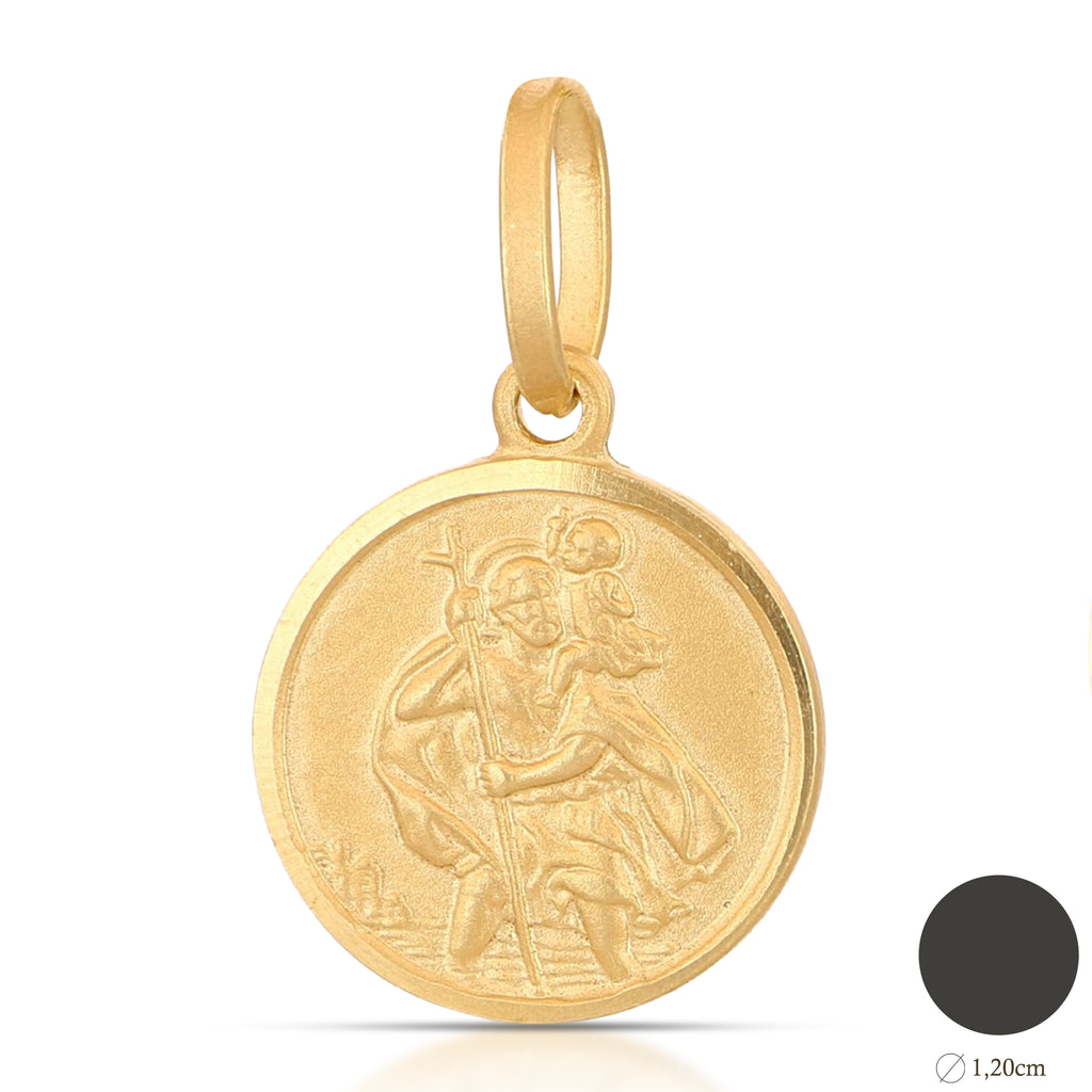 Medaglia San Cristoforo mis. 1 oro giallo 18kt Ø 1,2cm