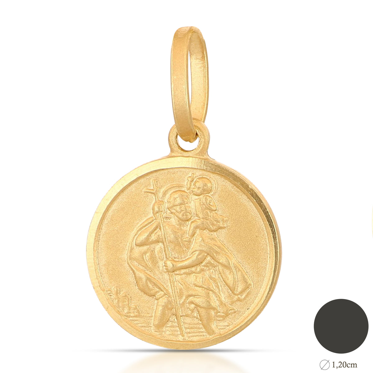 Medaglia San Cristoforo mis. 1 oro giallo 18kt Ø 1,2cm