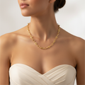 Girocollo a catena con sfere oro giallo 18kt 6mm 45cm indossato