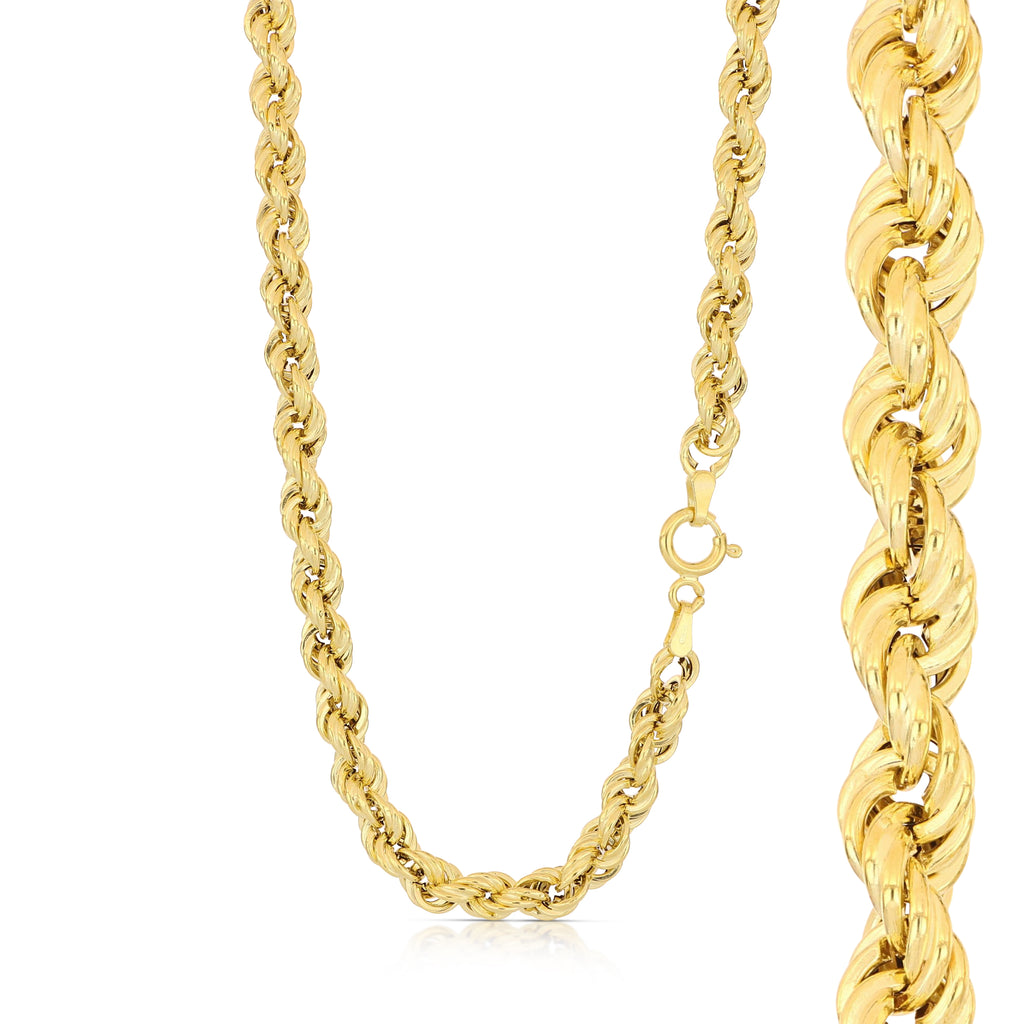 Girocollo fune vuota oro giallo 18kt 5,2mm 60cm