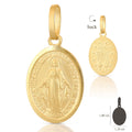 Medaglia Madonna Miracolosa coniata mis. 5 oro giallo 18kt 1,1x1,8cm